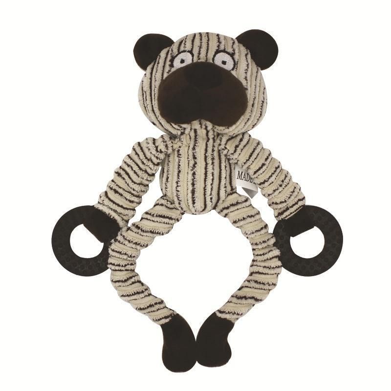 Unstuffed Plush Dog Puppy Pet Squeaker Toys Squeaky Funny Interactive