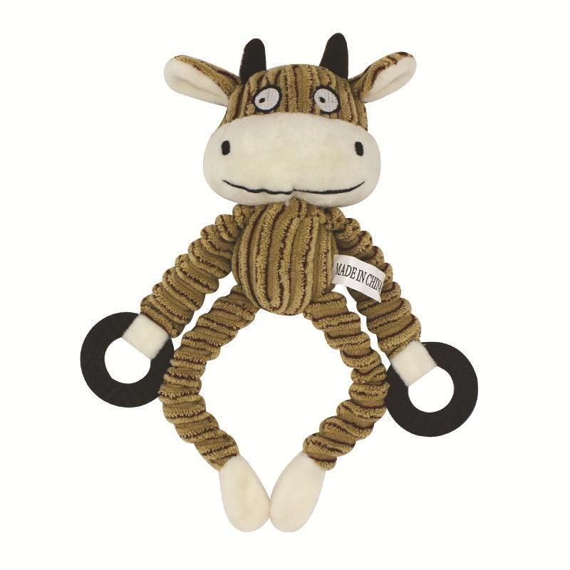 Unstuffed Plush Dog Puppy Pet Squeaker Toys Squeaky Funny Interactive