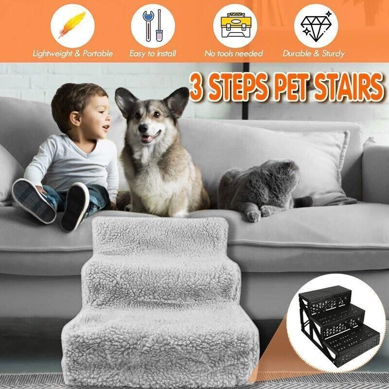 3 Steps Pet Stairs with Soft Cover