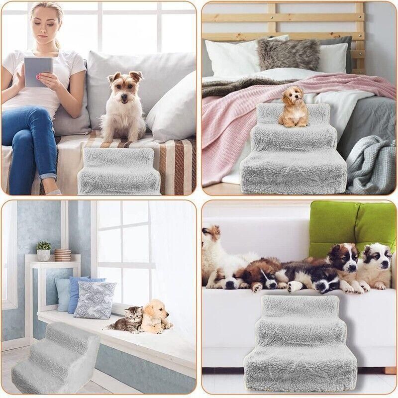 3 Steps Pet Stairs with Soft Cover