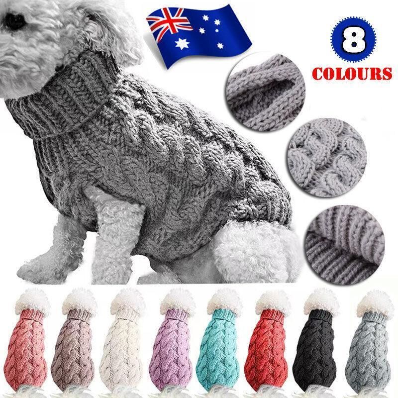 Puppy Dog Jumper Winter Warm Knitted Sweater Pet Clothes Small Dogs