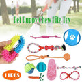 11Pcs Durable Cotton Rope Pull Teeth Clean Chew Toy Set