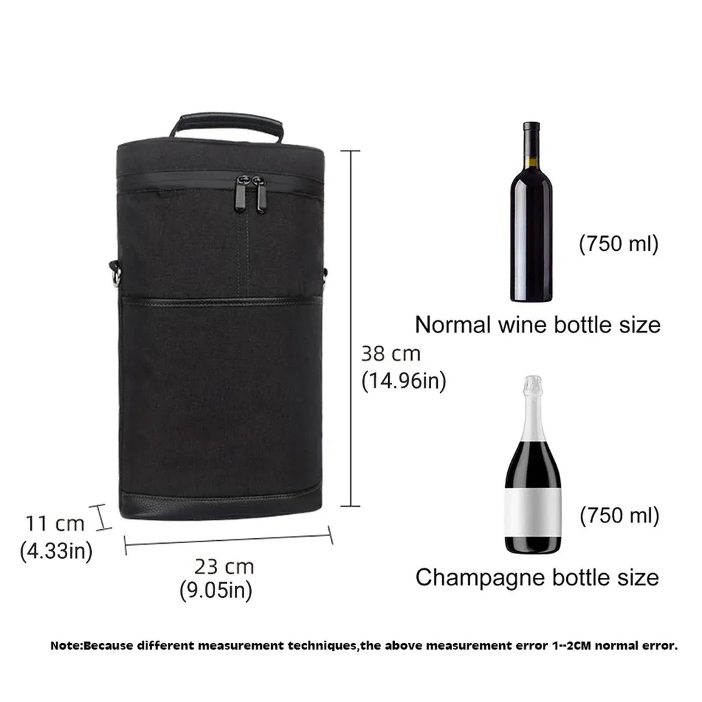 Insulated Wine Barrel Picnic Bag, Holds 2 Bottles