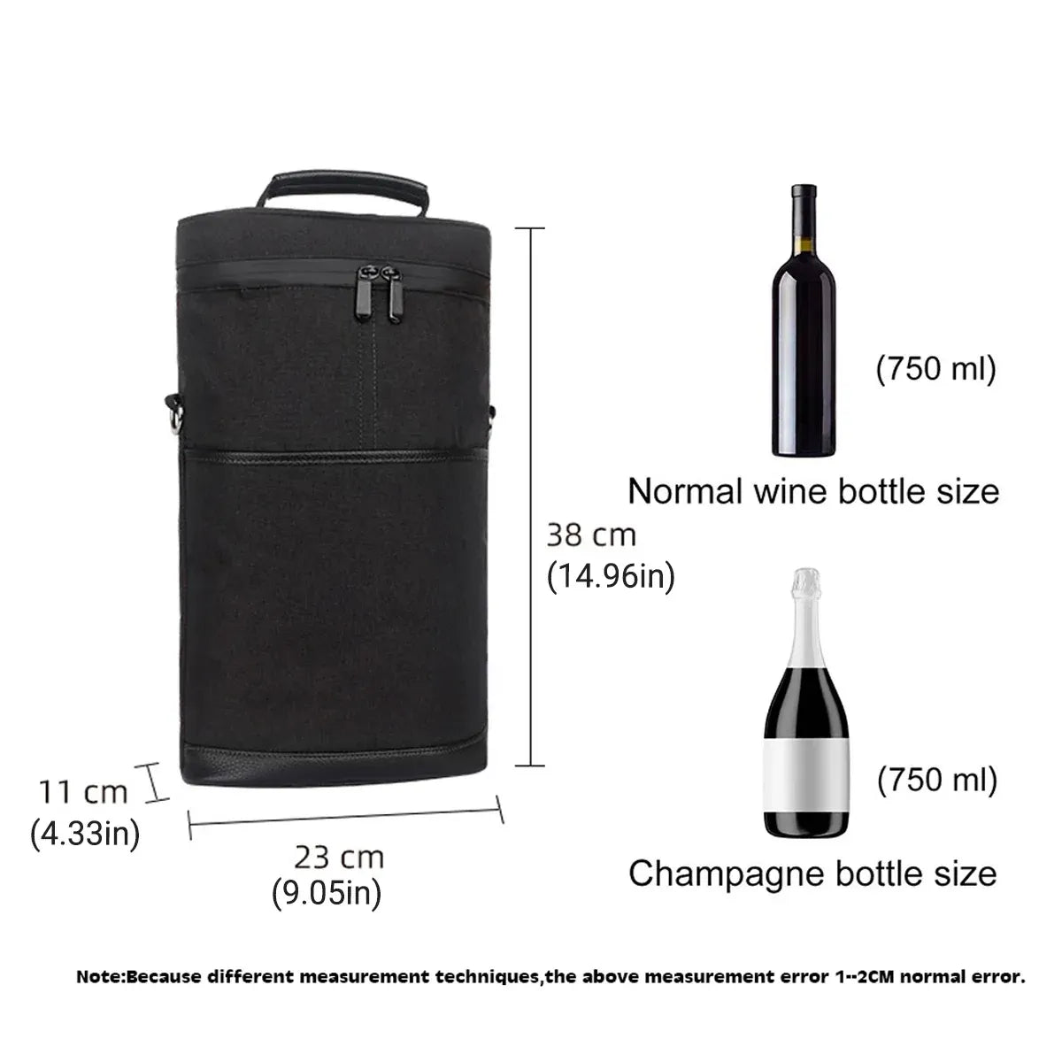 Insulated Wine Barrel Picnic Bag, Holds 2 Bottles