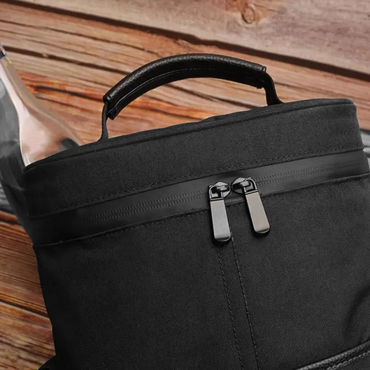 Insulated Wine Barrel Picnic Bag, Holds 2 Bottles