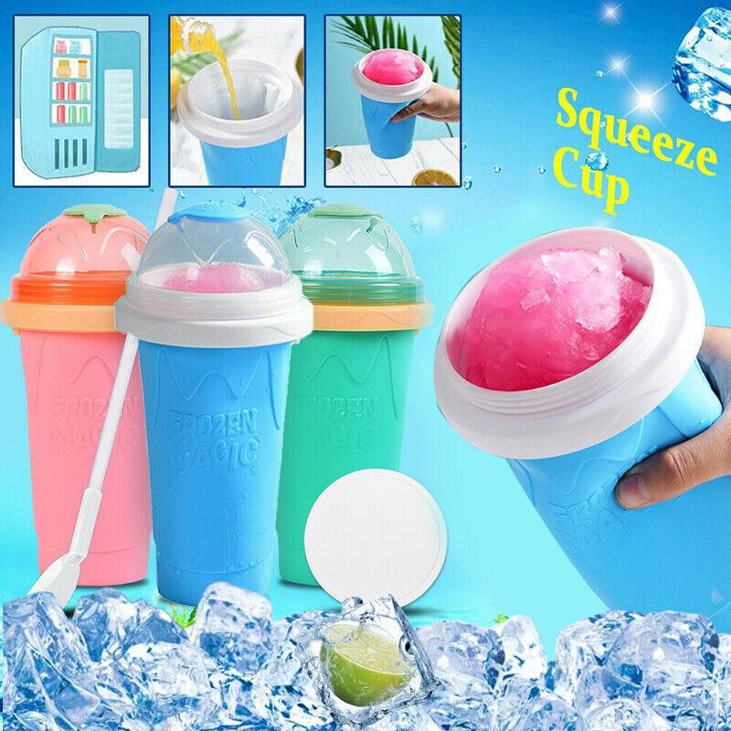 Squeeze Slushie Maker Cup with Straw Spoon