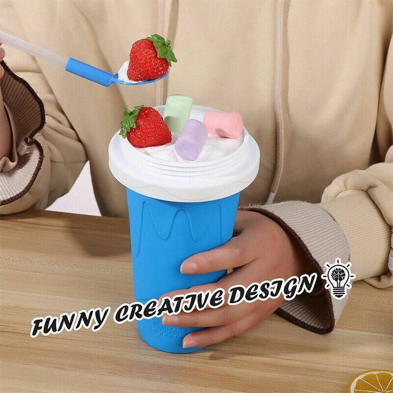 Squeeze Slushie Maker Cup with Straw Spoon