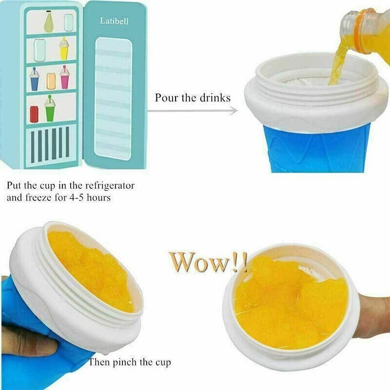 Squeeze Slushie Maker Cup with Straw Spoon