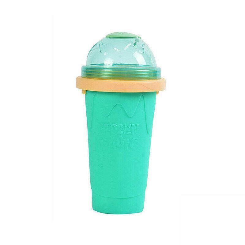 Squeeze Slushie Maker Cup with Straw Spoon, Green