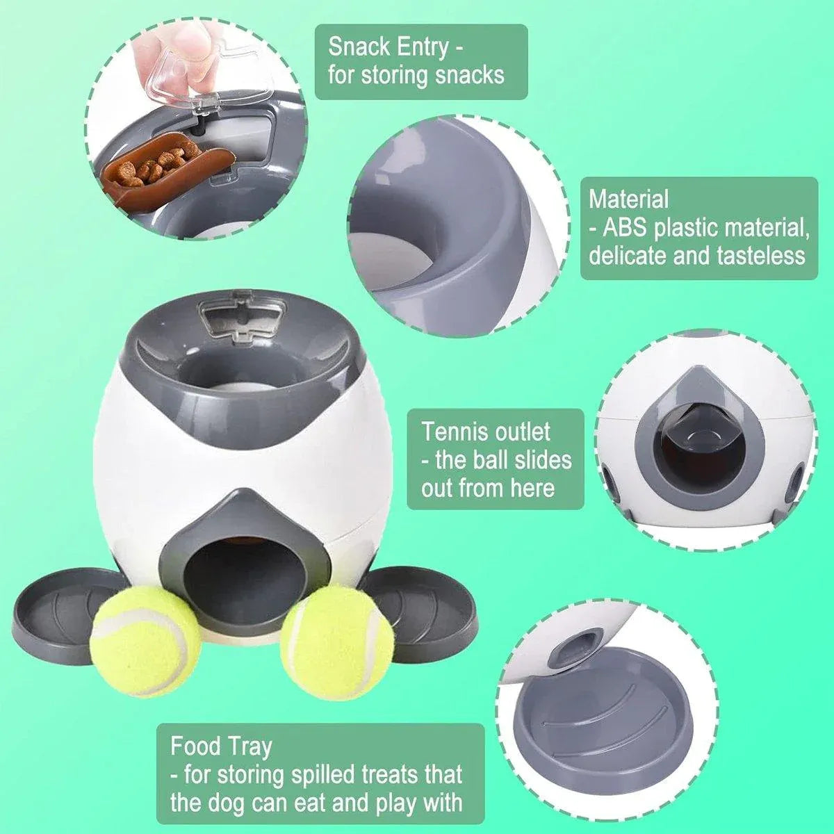 Interactive Dog Toy Tennis Feeder Machine