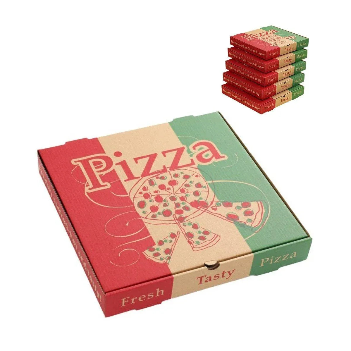 50PCS Pizza Packing Boxes Folding Box Durable Food Storage