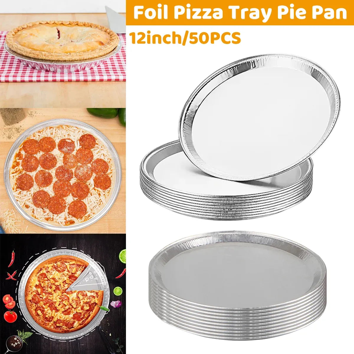 Aluminium Foil Pizza Trays, 31 cm, Pack of 50