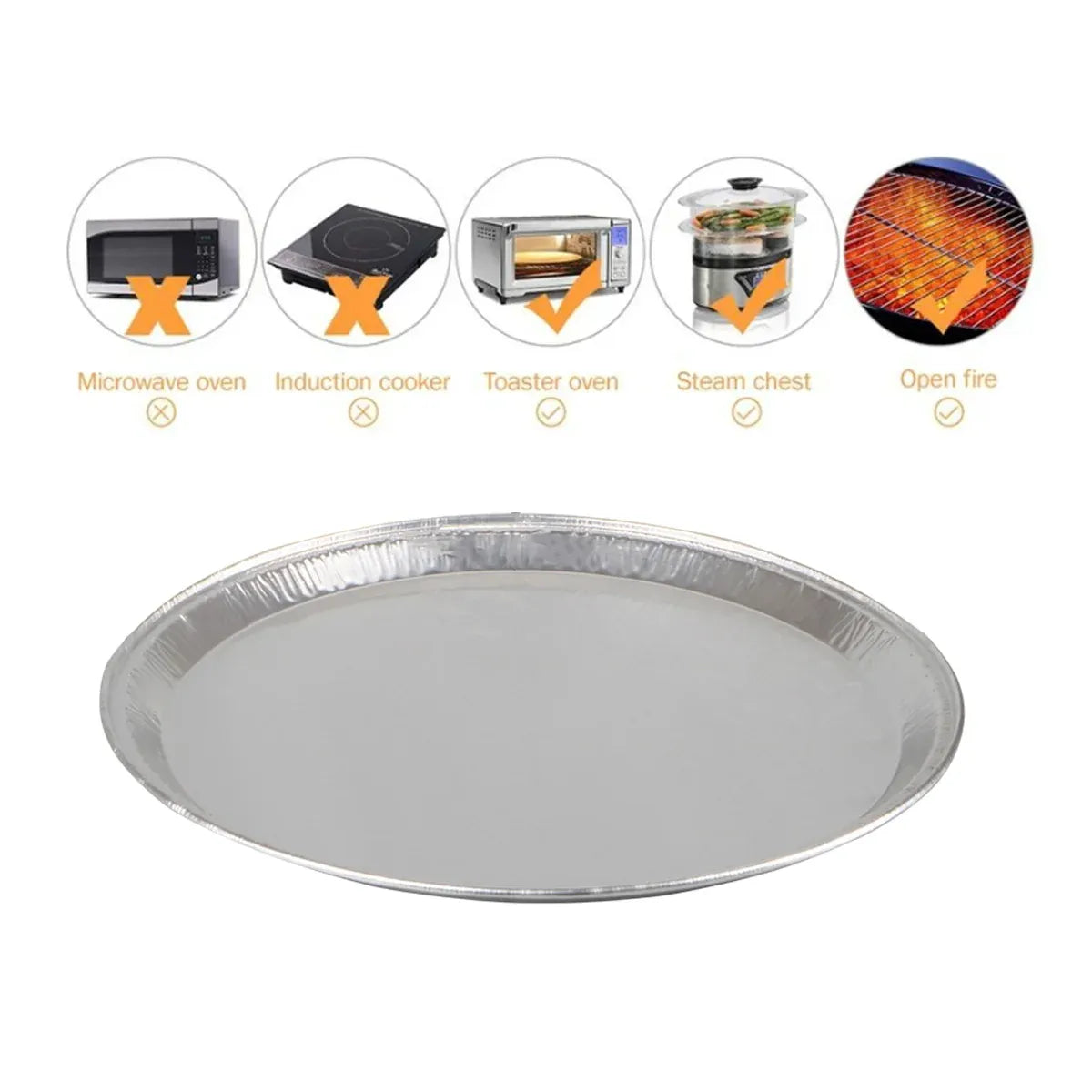 Aluminium Foil Pizza Trays, 31 cm, Pack of 50