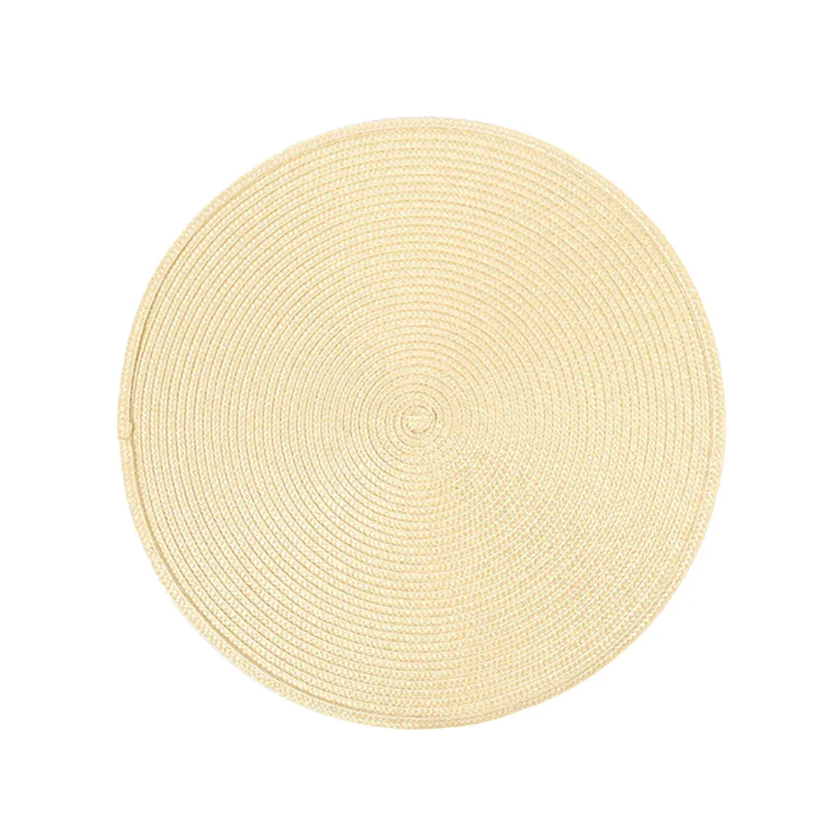 Woven Round Placemats, Set of 4, 38 cm, Beige
