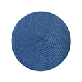 Woven Round Placemats, Set of 4, 38 cm, Sapphire Blue
