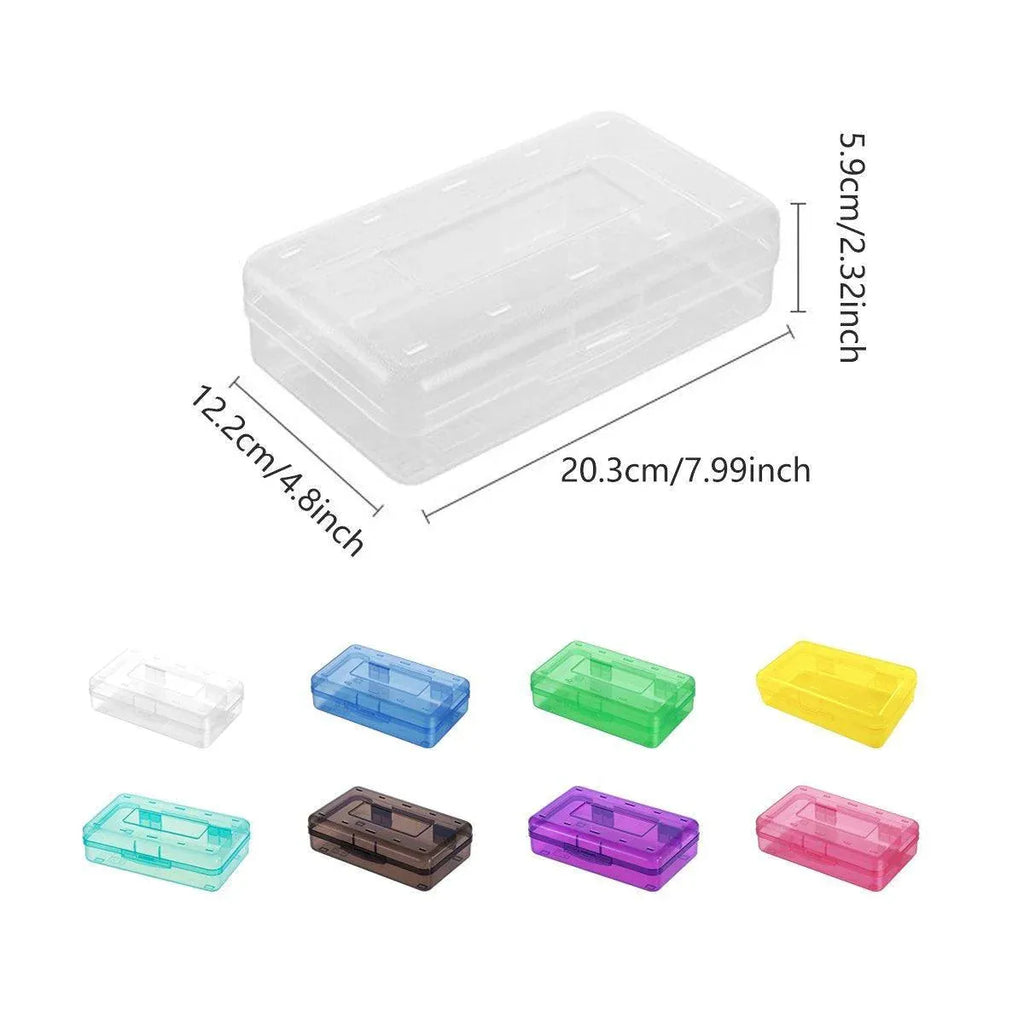 Large Capacity Clear PP Plastic Pencil Case, 20.3 x 12.2 x 5.9 cm