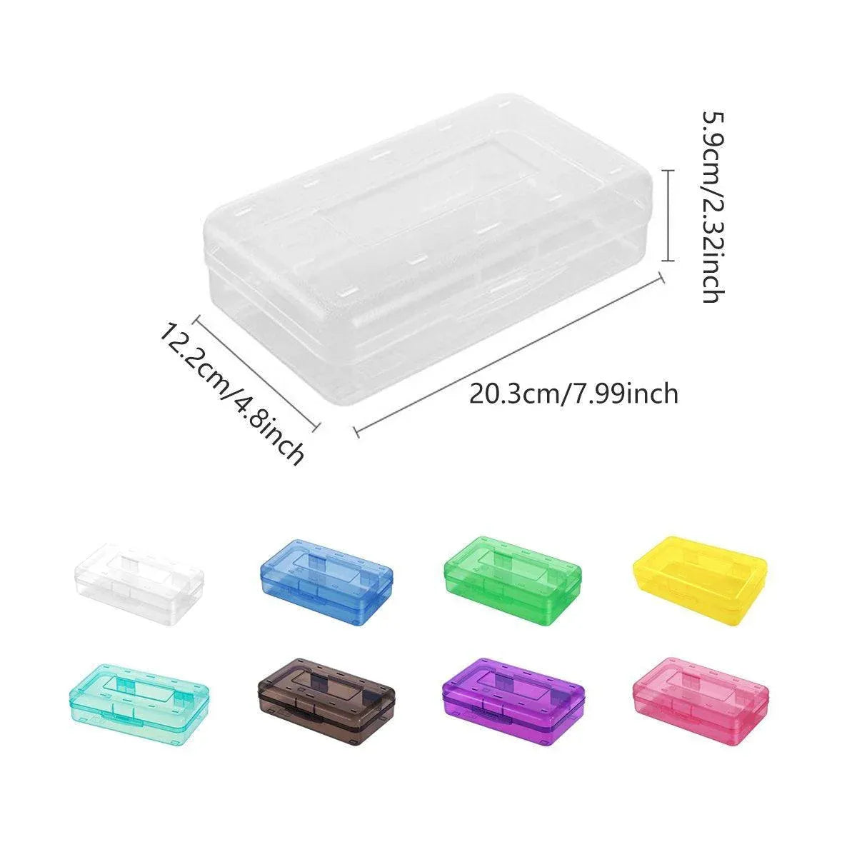 Large Capacity Clear PP Plastic Pencil Case, 20.3 x 12.2 x 5.9 cm