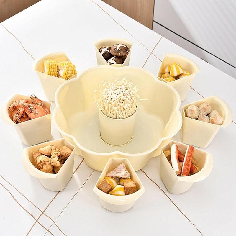 Multifunctional Hot Pot Platter 9 Grid Serving Dish Vegetable Snack