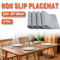 PVC Braided Placemats, Grey, Set of 4, 45 x 30 cm