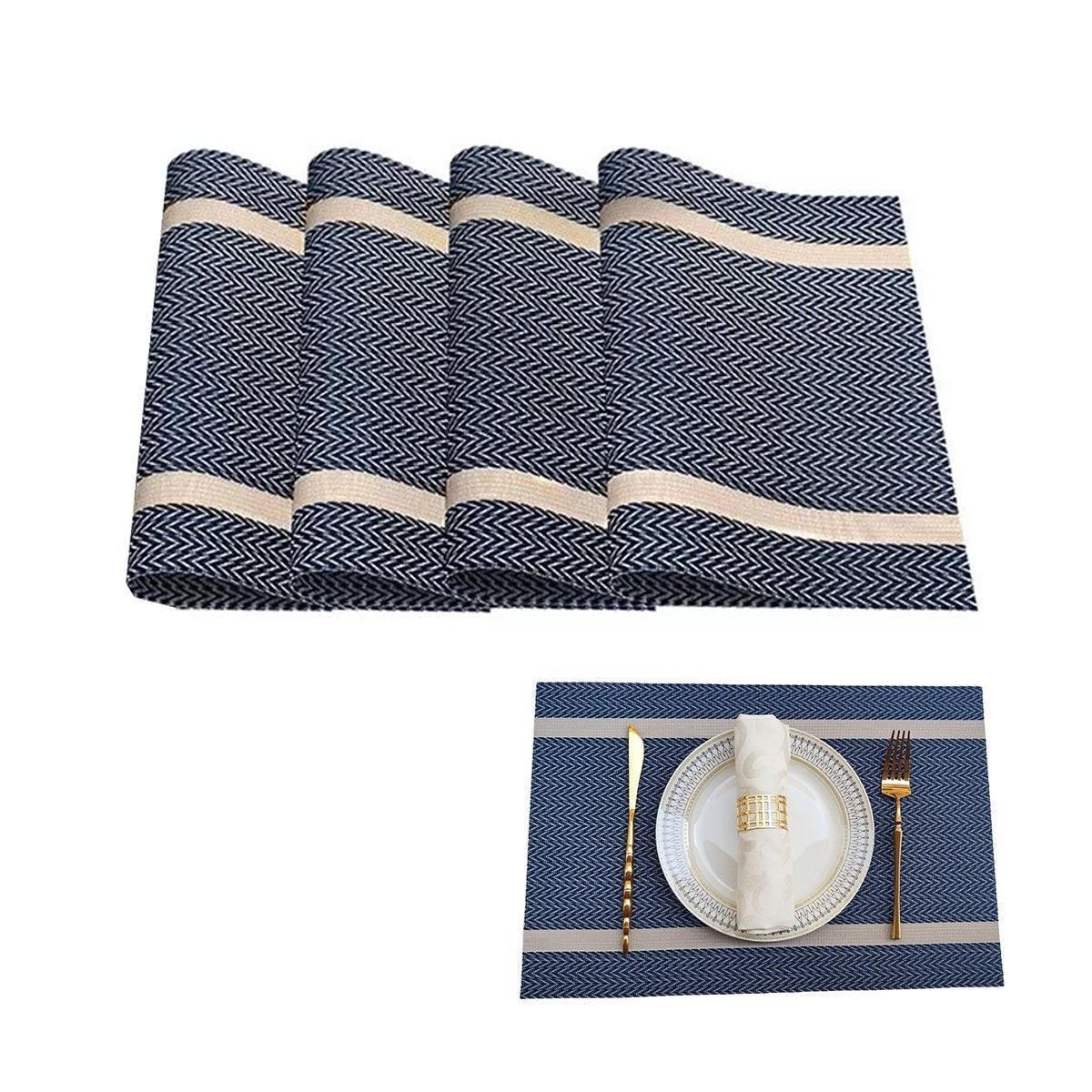 4X Anti-Slip Woven Placemat Waterproof Oil-proof Placemat Heat