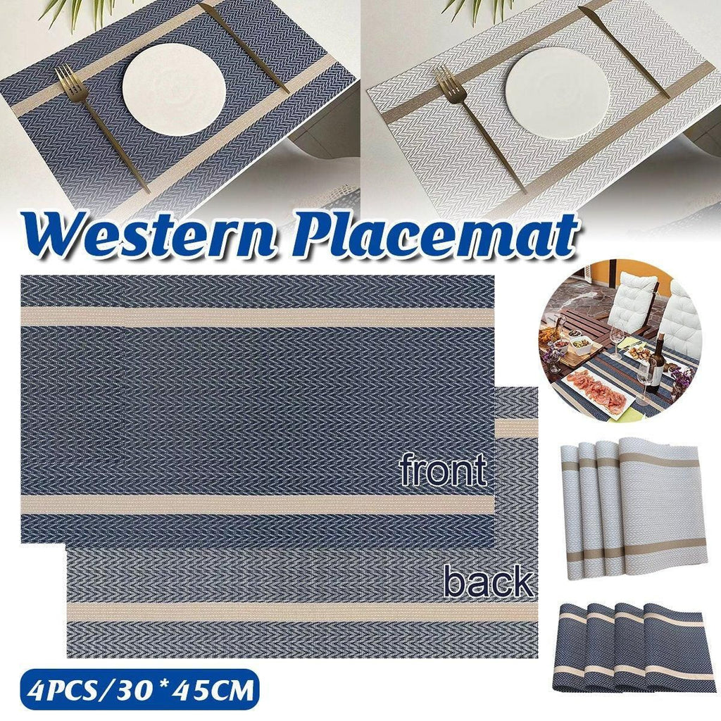 4X Anti-Slip Woven Placemat Waterproof Oil-proof Placemat Heat