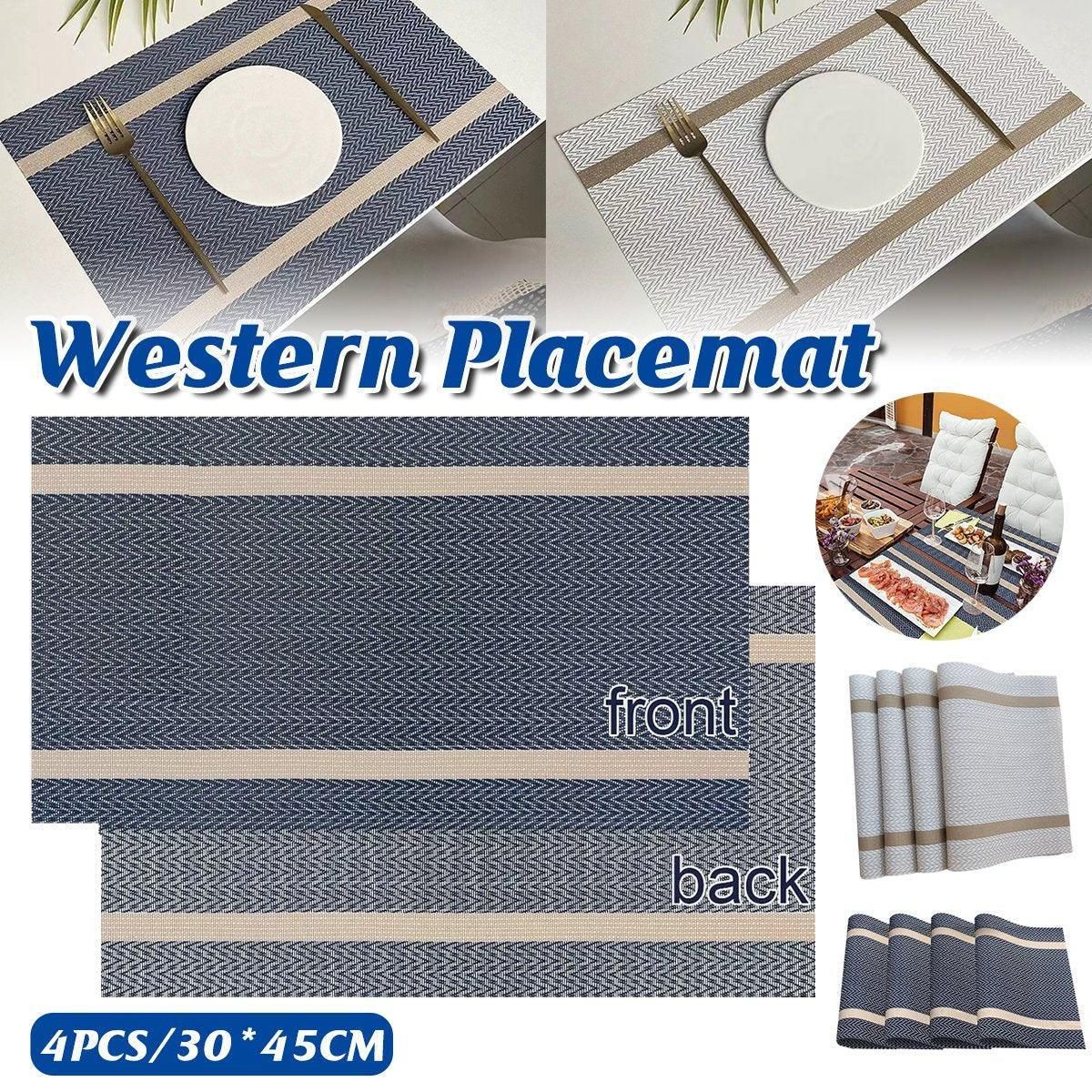 4X Anti-Slip Woven Placemat Waterproof Oil-proof Placemat Heat