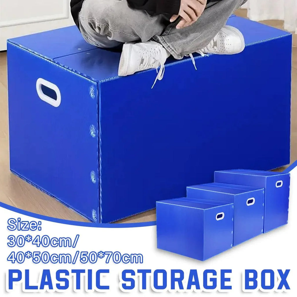 Foldable Waterproof PP Plastic Storage Box, Blue