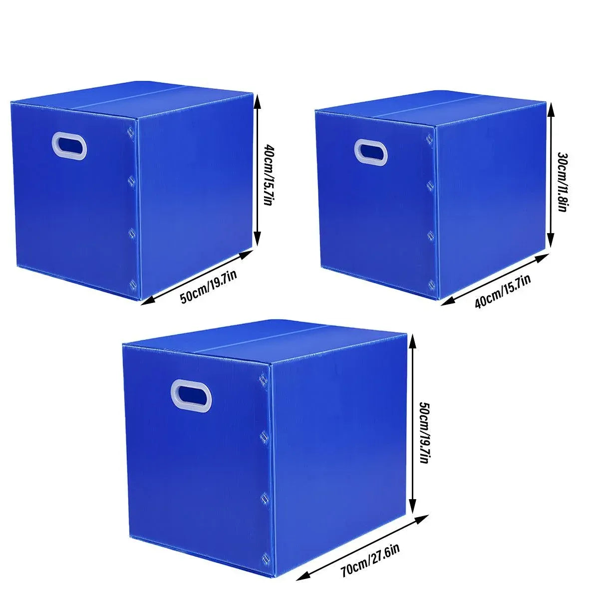 Foldable Waterproof PP Plastic Storage Box, Blue