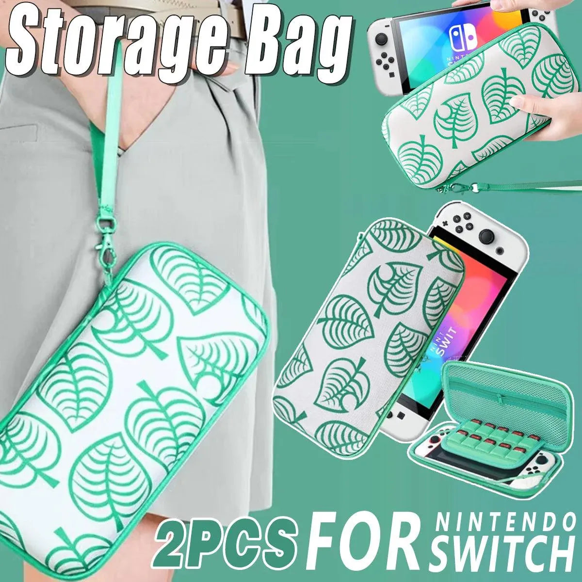 2PCS Nintendo Switch Hard Shell Carrying Case Portable EVA Storage
