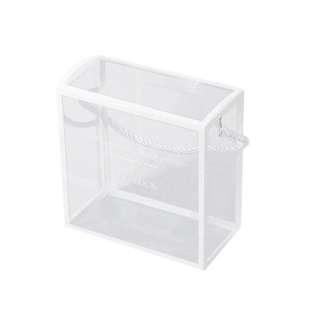 20PCS PVC Fully Transparent Handheld Gift Bags Clear Birthday Christmas Presents - White
