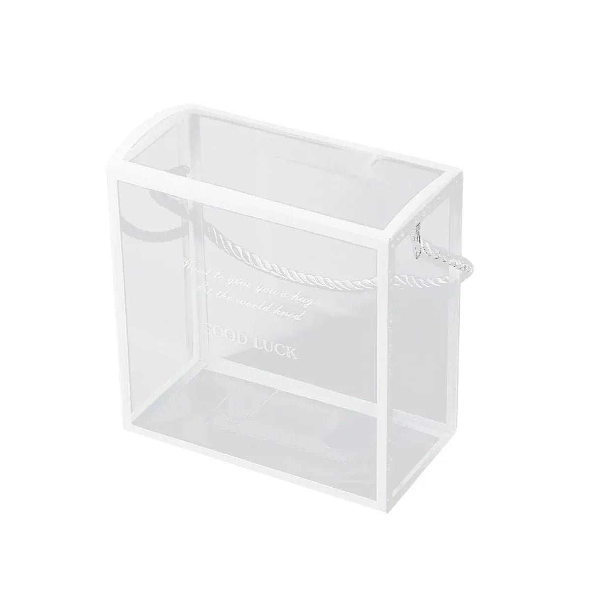 20PCS PVC Fully Transparent Handheld Gift Bags Clear Birthday Christmas Presents - White