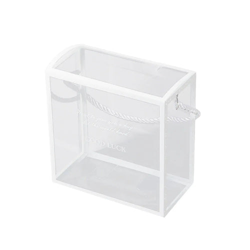20PCS PVC Fully Transparent Handheld Gift Bags Clear Birthday Christmas Presents - White