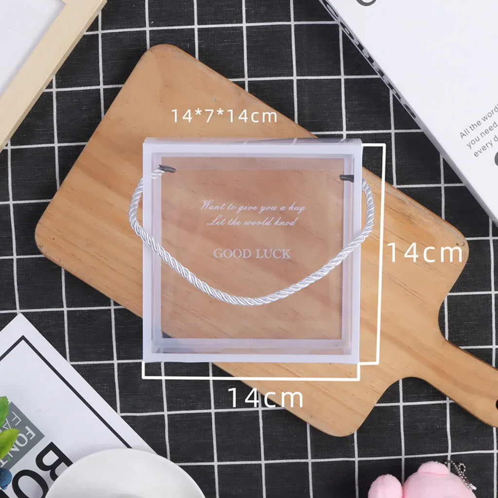 20PCS PVC Fully Transparent Handheld Gift Bags Clear Birthday Christmas Presents - White