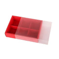 Red Cake Boxes with Clear Lids, 6 Compartments, 10 Pack