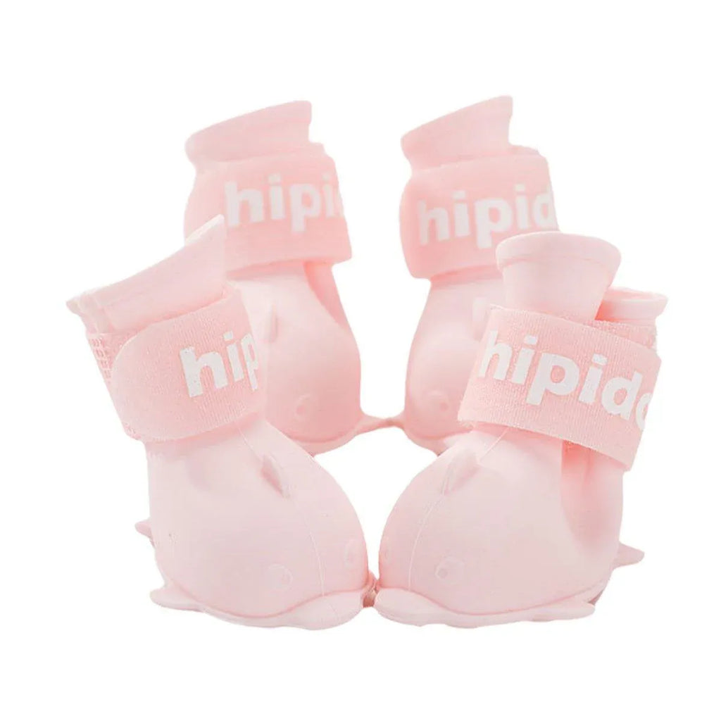 4pcs Cartoon Pet Rain Boots Waterproof Non-Slip Wear-Resistant Shoes