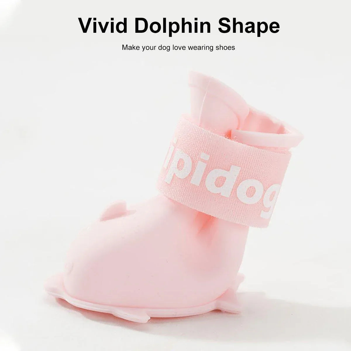 4pcs Cartoon Pet Rain Boots Waterproof Non-Slip Wear-Resistant Shoes