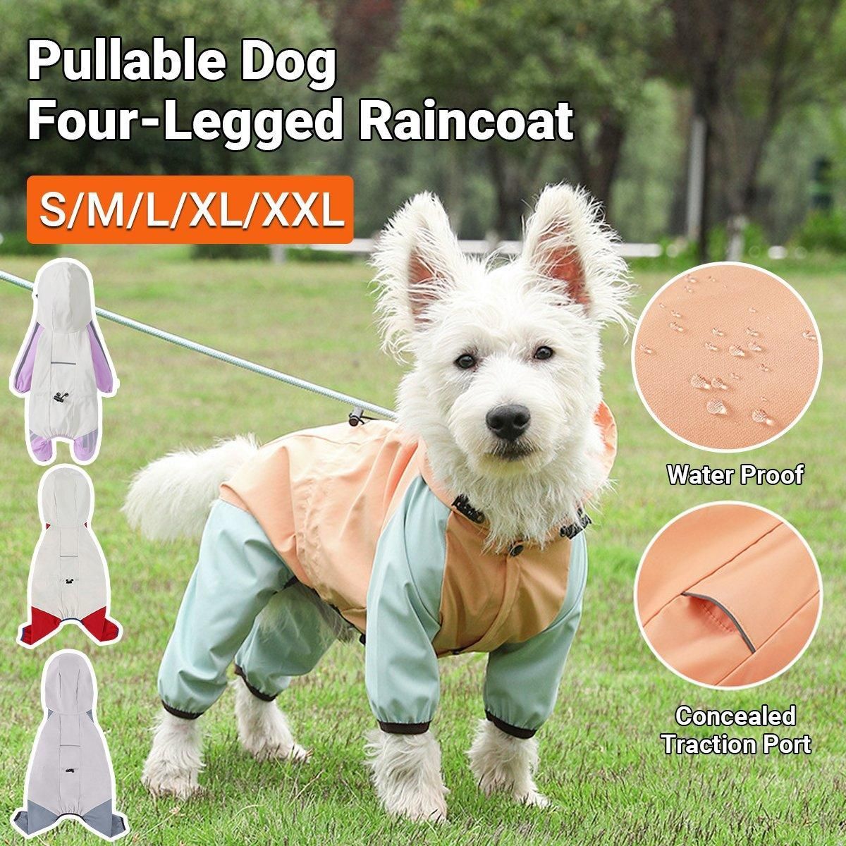 Waterproof Four Foot Dog Raincoat