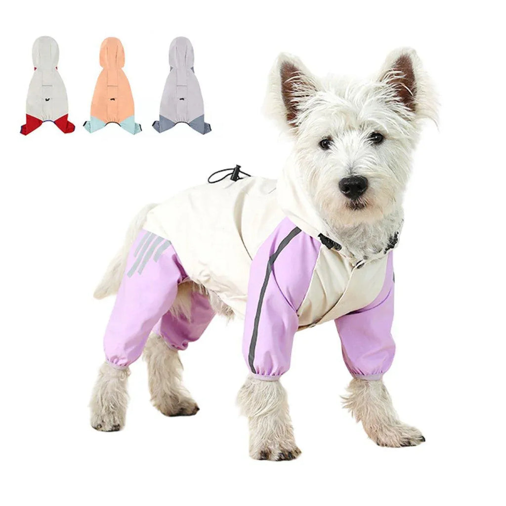 Waterproof Four Foot Dog Raincoat