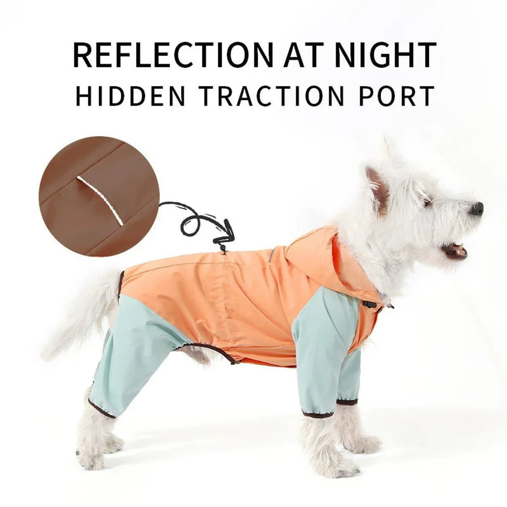 Waterproof Four Foot Dog Raincoat