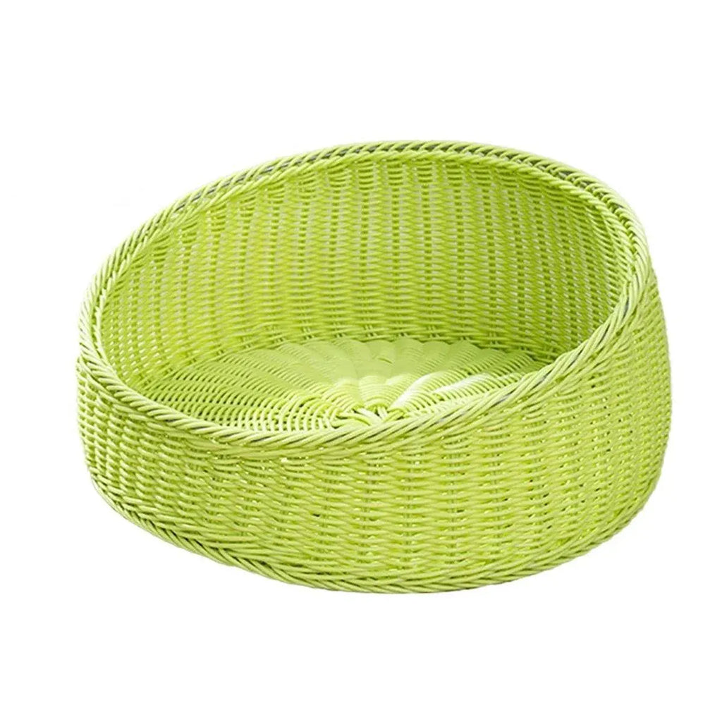 Rattan Cat Nest Four Seasons Open Cat House Summer Bed