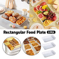 White Plastic Rectangular Deli Serving Trays, Set of 3
