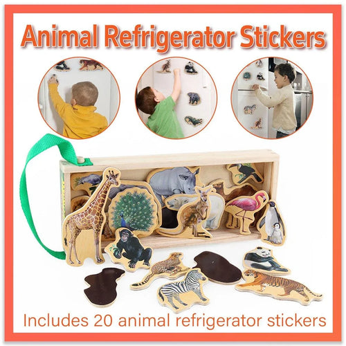 20-Piece Animal Magnet Pack with Carry Storage Box
