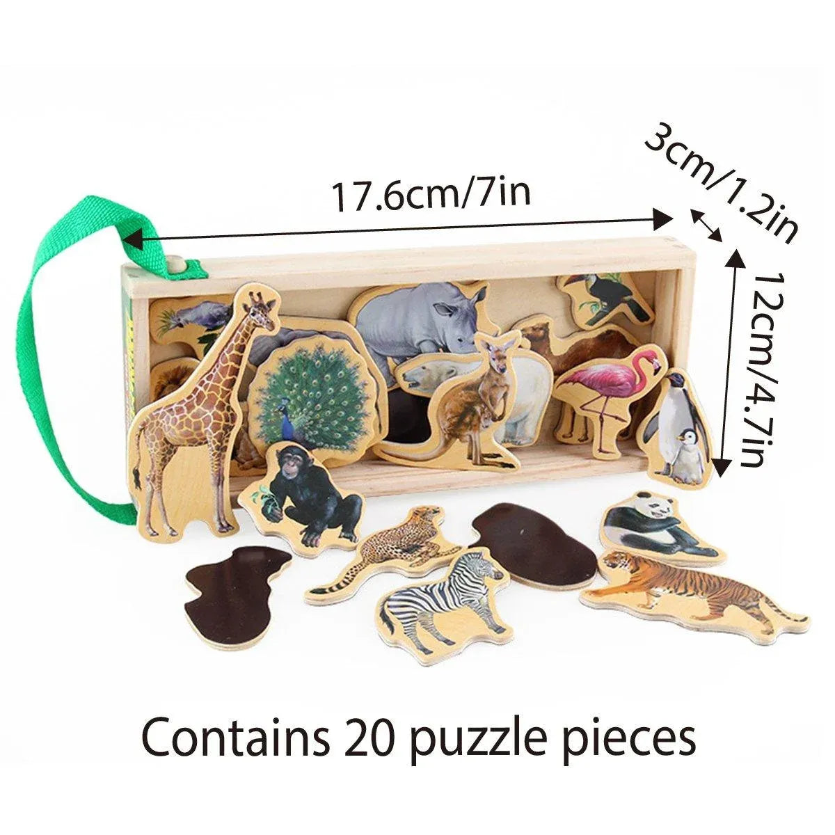 20-Piece Animal Magnet Pack with Carry Storage Box