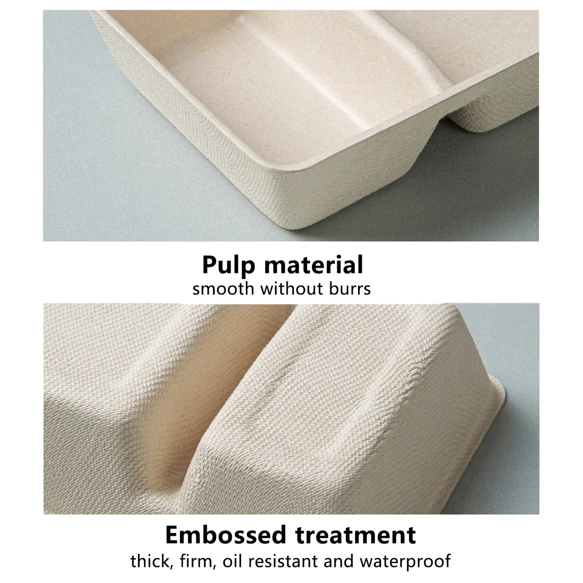 Three-Compartment Pulp Dip Boxes, 21 x 11 cm, 30 Pack
