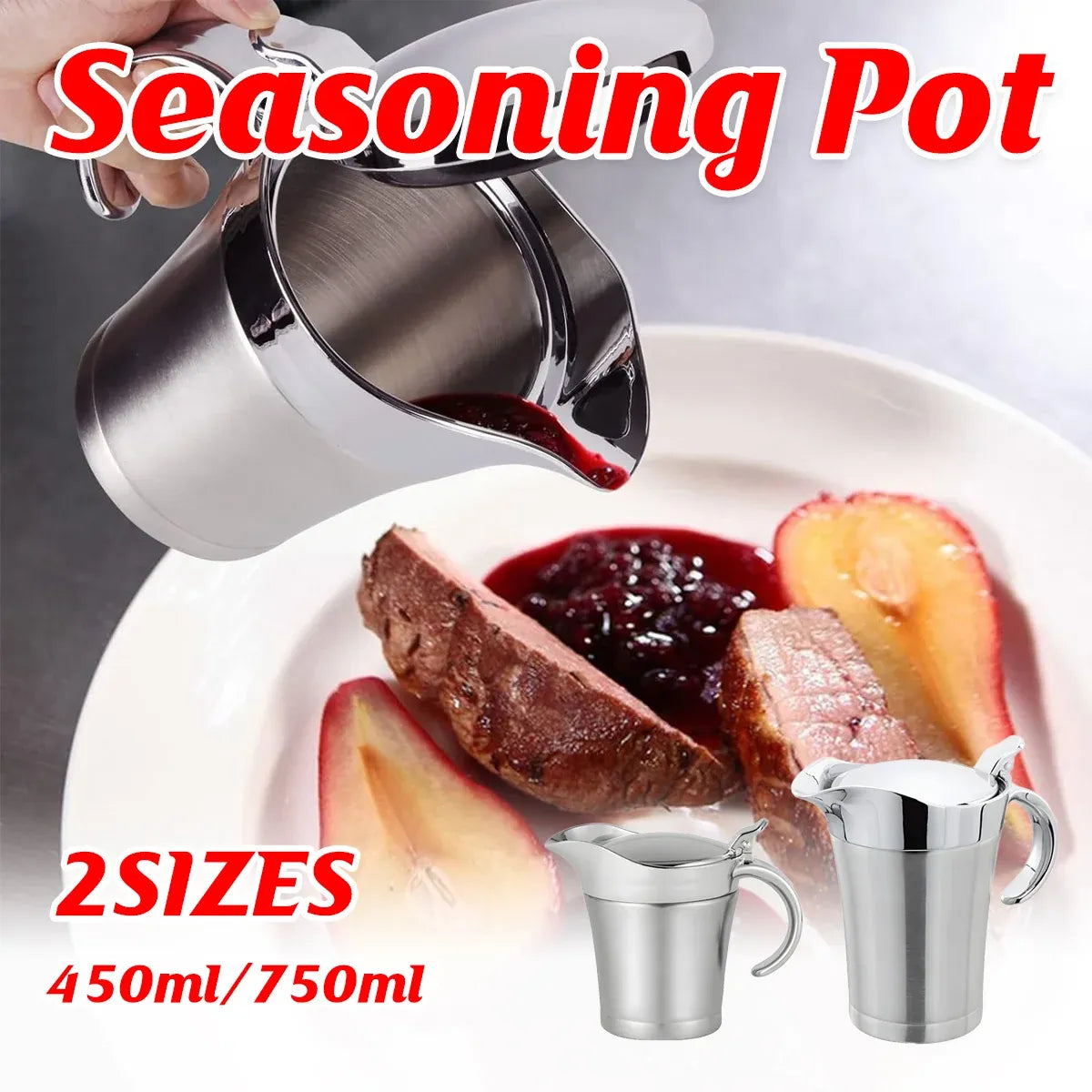 Insulated Stainless Steel Sauce Pot with Lid, 750 ml