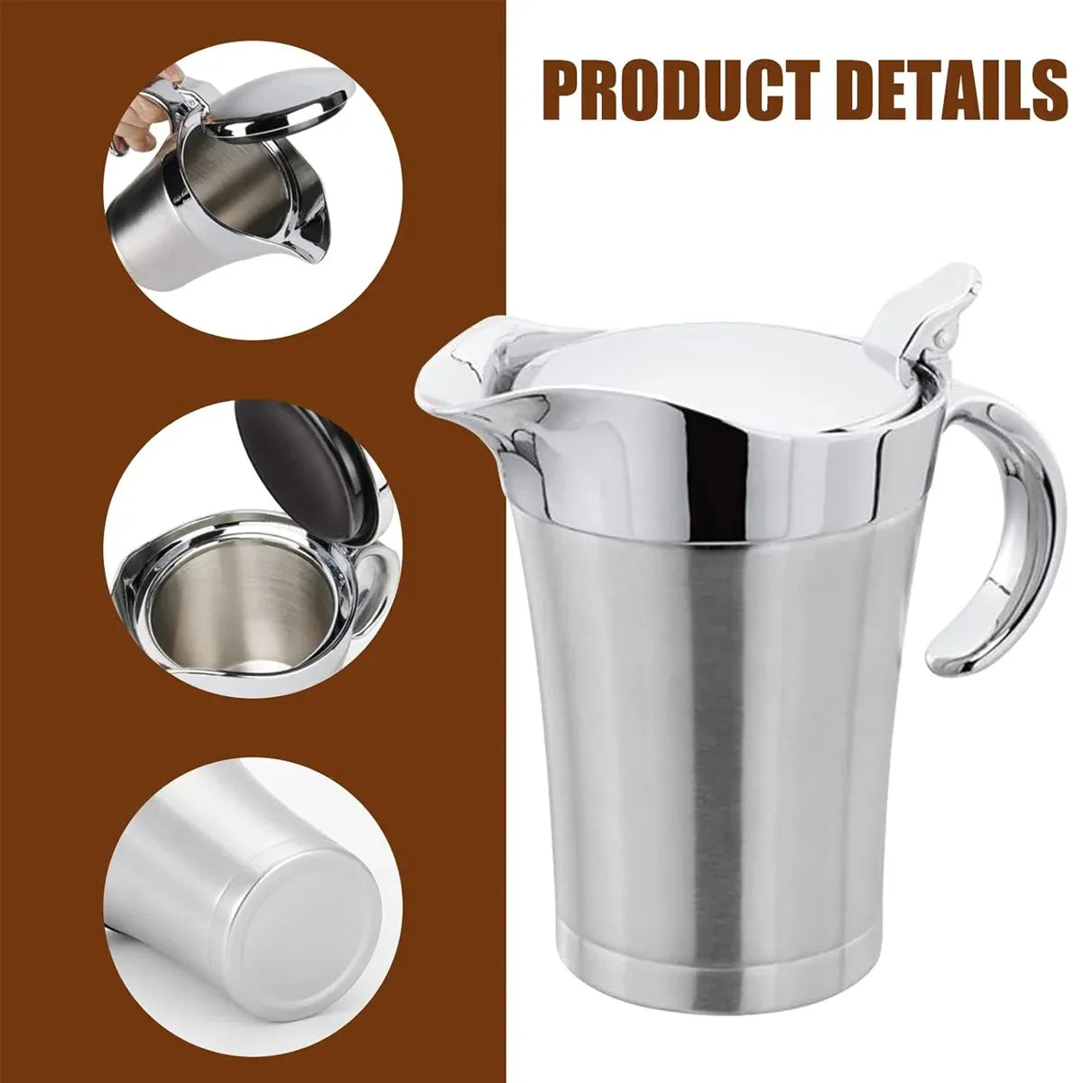 Insulated Stainless Steel Sauce Pot with Lid, 750 ml