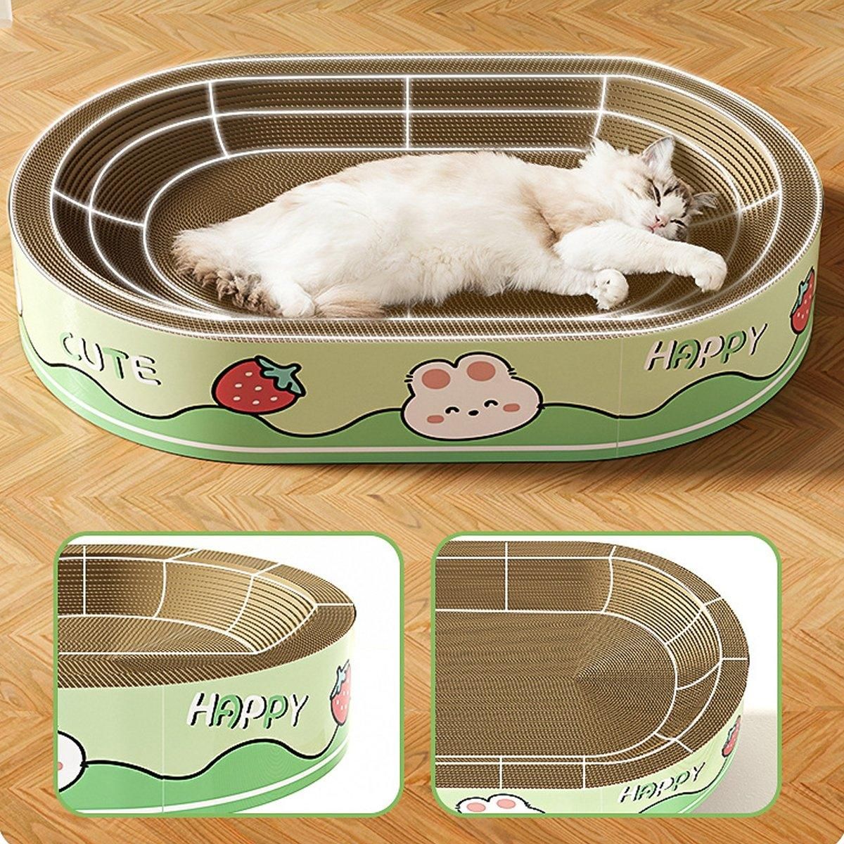 Extra-Large Oval Cat Scratching Board Durable Pet Toy Cat Kittens