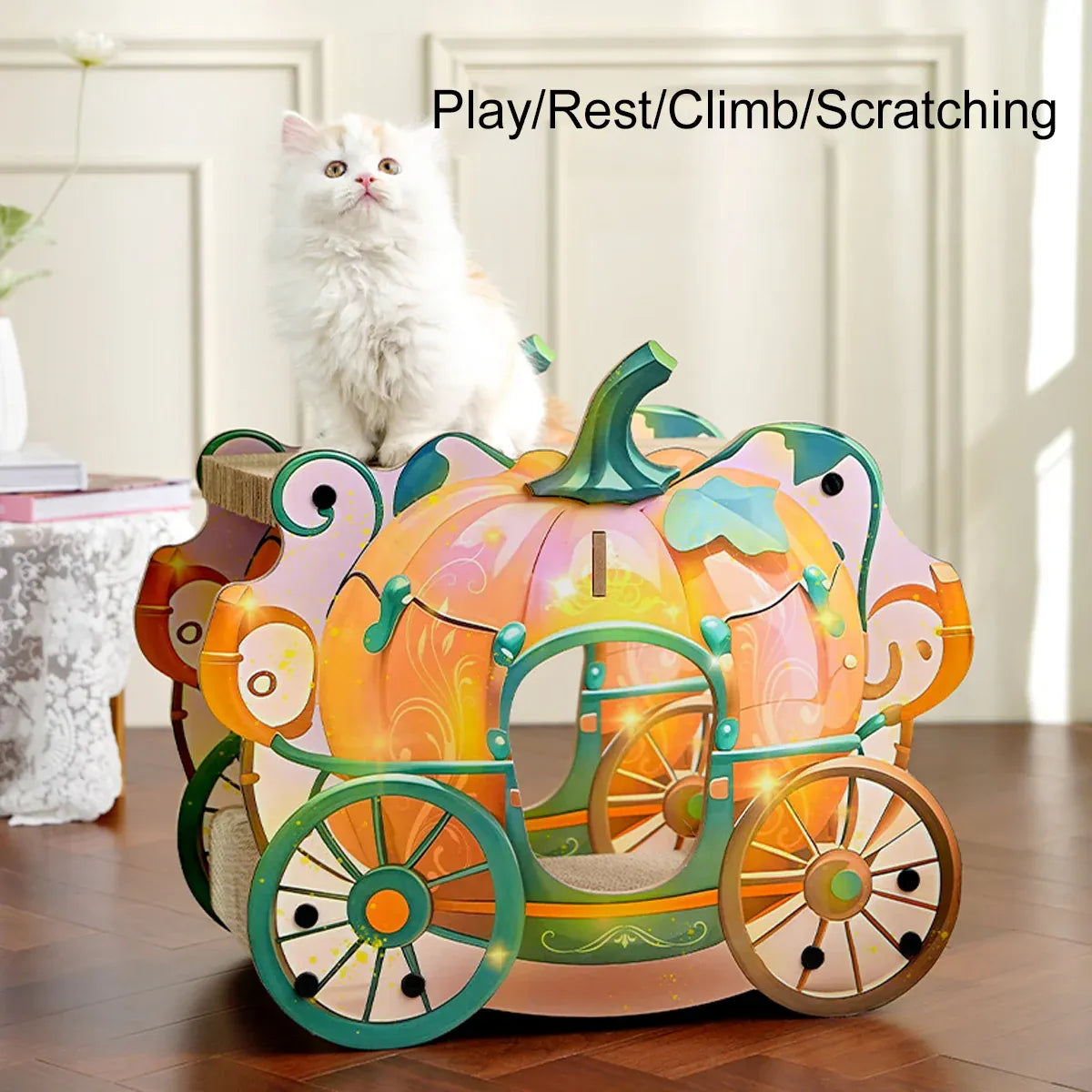 Pumpkin Cat Cart Double Layer Cat Scratch Board Cat Bed Furniture