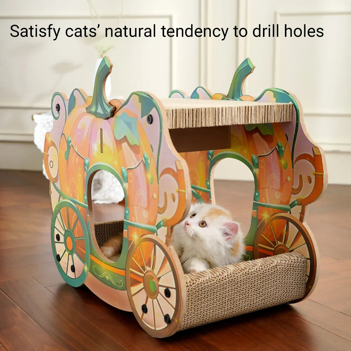 Pumpkin Cat Cart Double Layer Cat Scratch Board Cat Bed Furniture