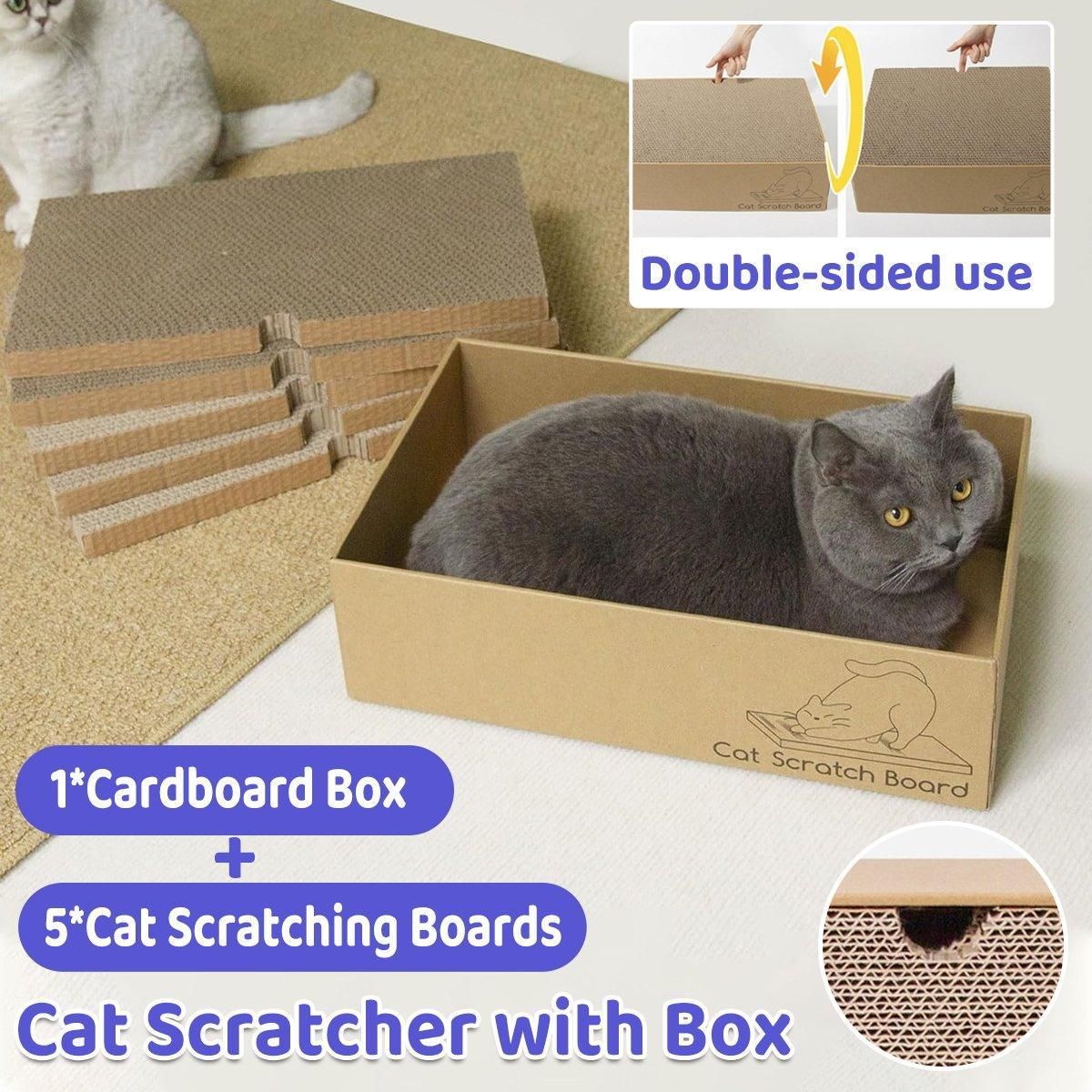 Eco-Friendly Corrugated Cardboard Cat Scratcher Cartoon Design